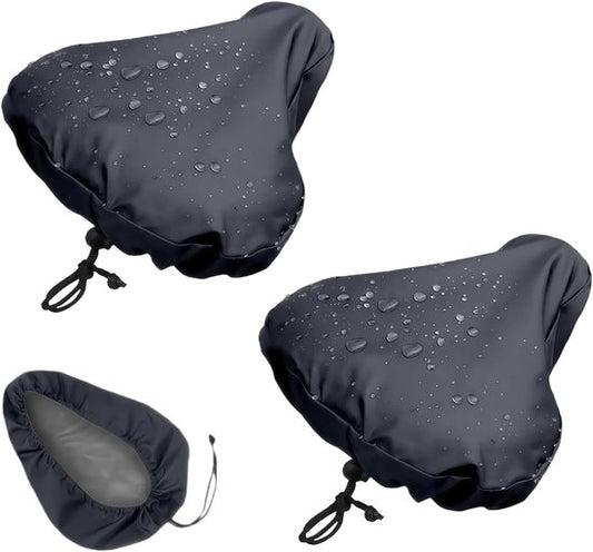 2-Piece Waterproof Bicycle Saddle Cover Set - Black