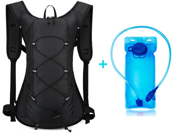 Backpack with 2L Water Bag Running Vest - Black