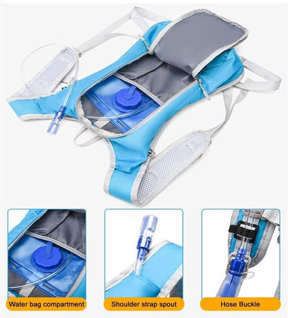 Backpack with 2L Water Bag Running Vest - Black