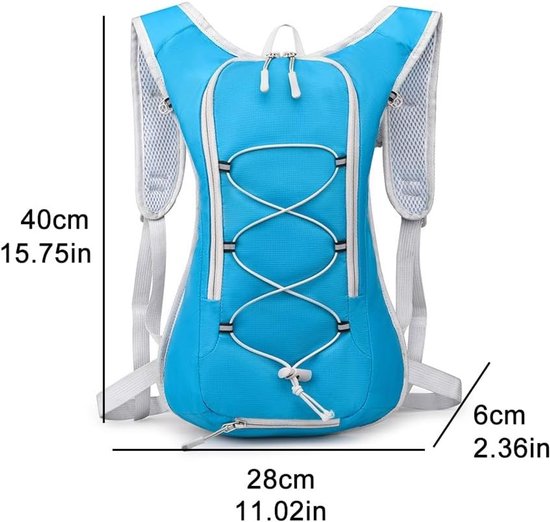 Backpack with 2L Water Bag - Running Vest - Blue