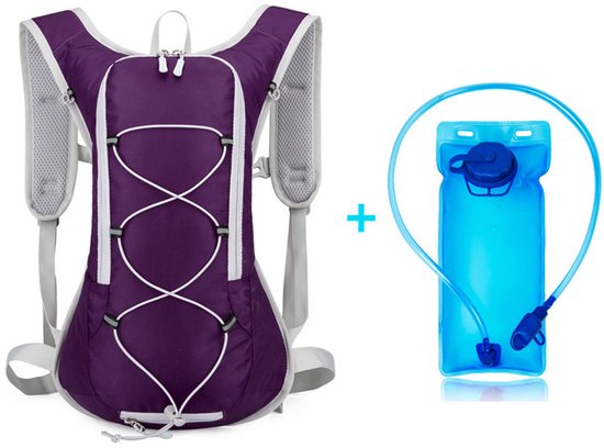 Backpack with 2L Water Bag - Running Vest - Purple