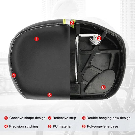 Bicycle saddle - Comfortable wide bicycle saddle - With memory foam pad - Comfort
