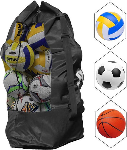 Soccer Net Bag for 10-15 Balls - Black