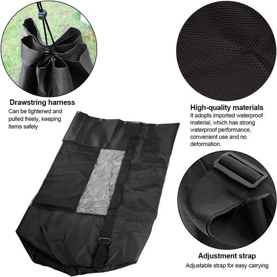 Soccer Net Bag for 10-15 Balls - Black