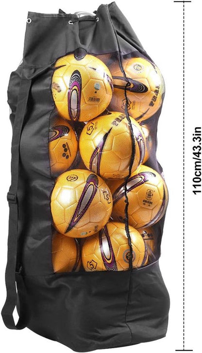 Soccer Net Bag for 10-15 Balls - Black