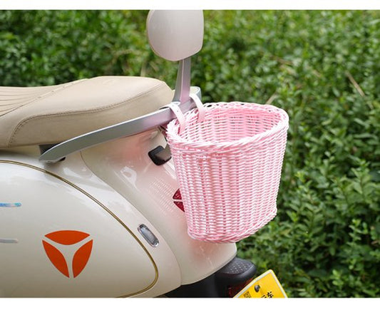Front and rear bike baskets - pink