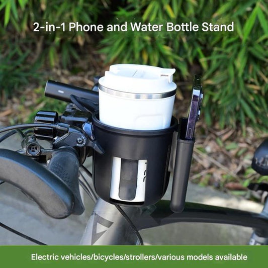 2-in-1 Bicycle Water Bottle and Phone Holder - Black