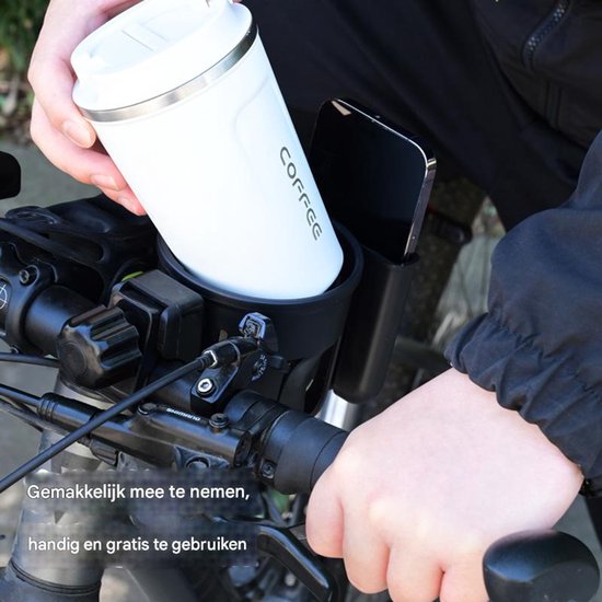 2-in-1 Bicycle Water Bottle and Phone Holder - Black