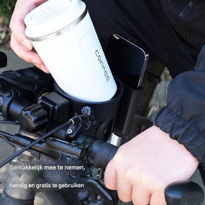 2-in-1 Bicycle Water Bottle and Phone Holder - Black