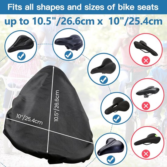 Bicycle saddle cover Waterproof saddle cover 24*27 cm - Black