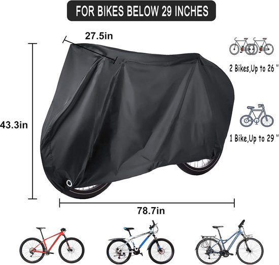Waterproof bicycle cover for one bicycle