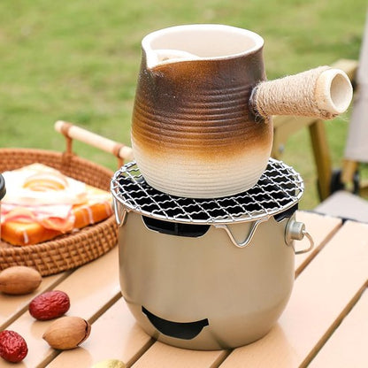 Grill - Portable Charcoal Grill - Mini Stainless Steel Charcoal Grill - Small Outdoor Grill - Suitable for Camping, Backyard BBQs, RVs and Picnics (Purple)
