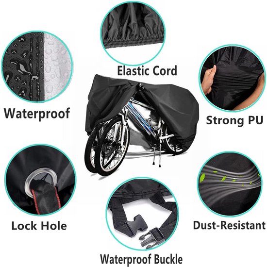 Bicycle cover with lock hole - Suitable for 2 bicycles