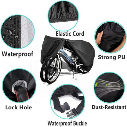 Bicycle cover with lock hole - Suitable for 2 bicycles