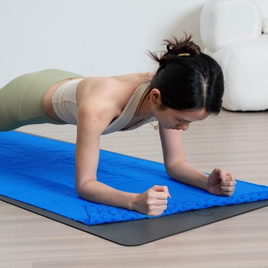 Breathable Yoga Mat with Mesh Storage Bag - Blue