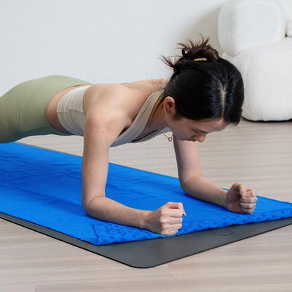 Breathable Yoga Mat with Mesh Storage Bag - Blue