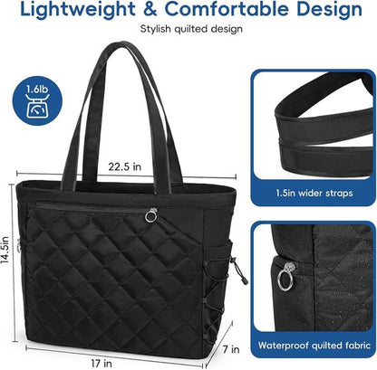 Tennis Bag – Extra Large Sports Bag with Shoe Compartment – Suitable for 2-4 Rackets – Waterproof and Lightweight – Unisex（Black）