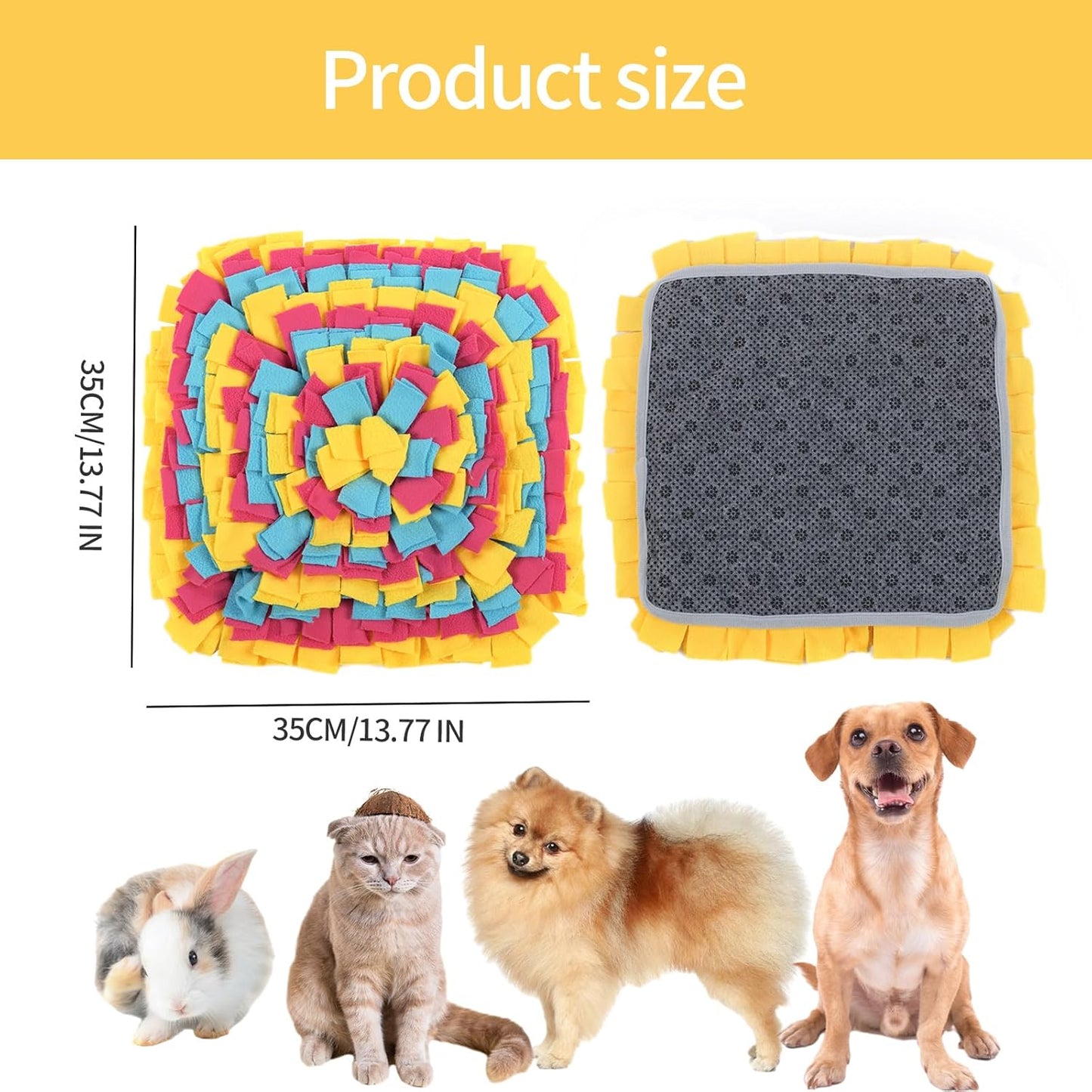 Snuffle Mat - For Dogs and Cats - Large Size - Stimulates Natural Foraging Behavior - Slow Food Intake