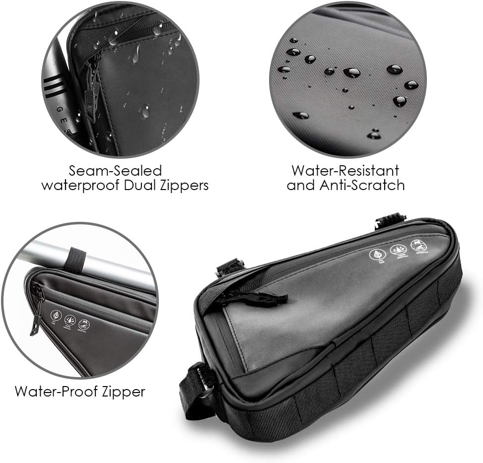 Bike frame bag - Waterproof bike bag for handlebars, head tube and saddle - Reflective bike bag - Suitable for outdoor, road and mountain biking