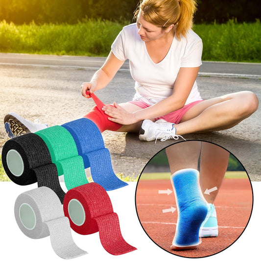 Tyidzon 3 Rolls Kinesiology Tape, 3 Colors 1 Inch x 14.8 Feet Athletic Tape, Elastic Muscle Tape, Sports Tape, Thumb, Finger, Wrist, Ankle, Knee Tape for Exercise and Daily Use White