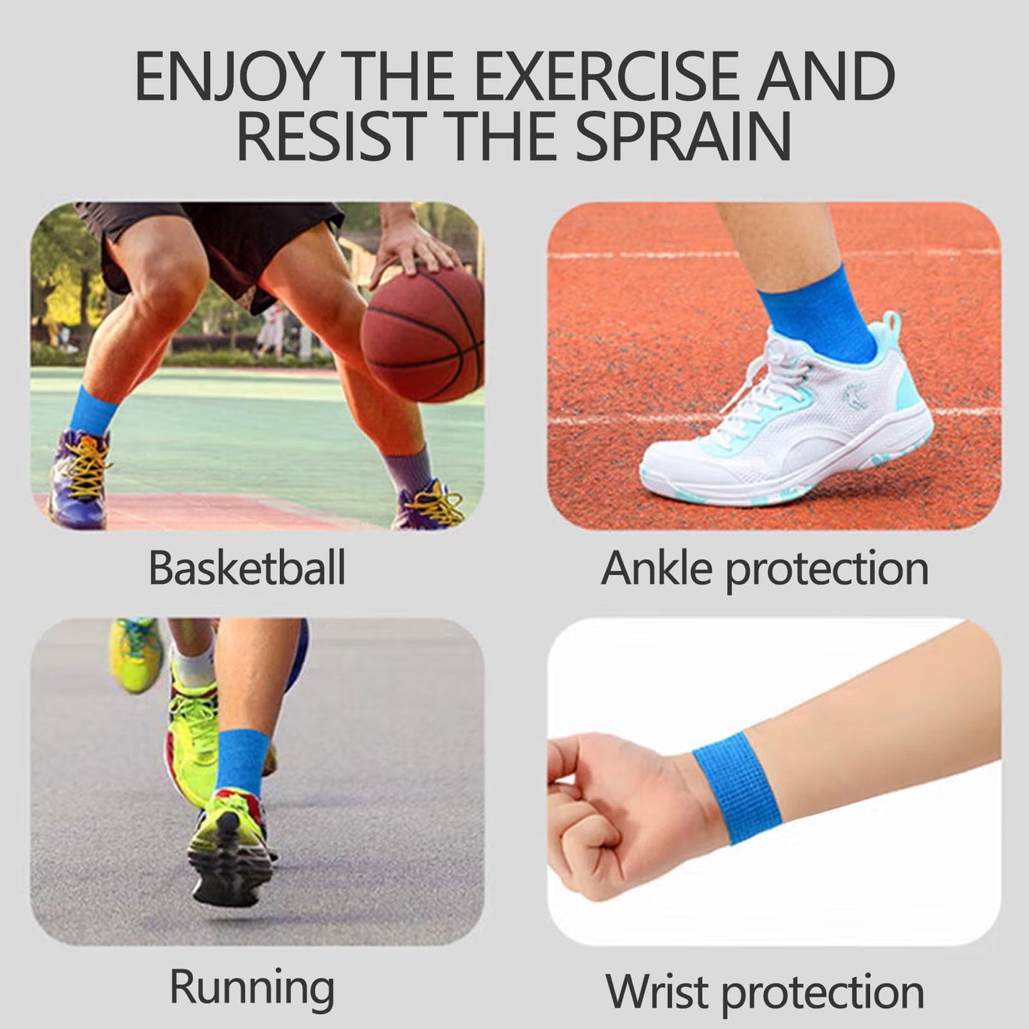 Tyidzon 3 Rolls Kinesiology Tape, 3 Colors 1 Inch x 14.8 Feet Athletic Tape, Elastic Muscle Tape, Sports Tape, Thumb, Finger, Wrist, Ankle, Knee Tape for Exercise and Daily Use White
