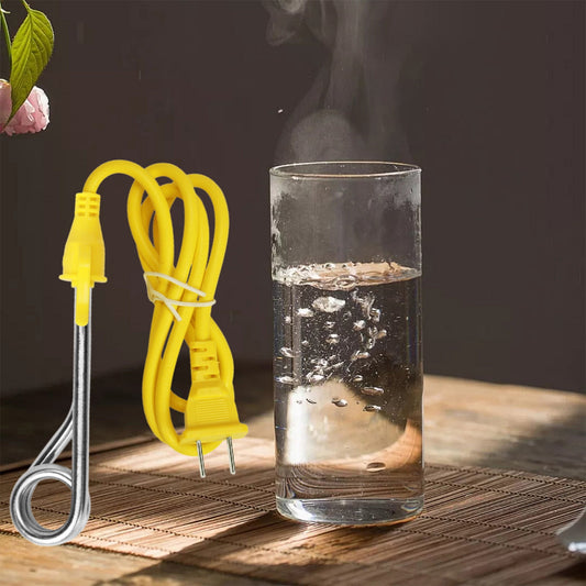Portable Electric Immersion Water Heater，600W Stainless Steel for Fast Boiling in Cups，Foldable Plug for Easy Storage and Travel，Energy Efficient for Office，Dorm，or Camping Use