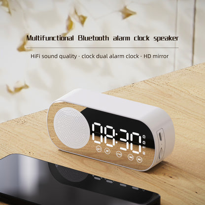Alarm clock radio - mains powered alarm clock radio - child's alarm clock - digital alarm clocks - analog alarm clock - digital alarm clock - digital bedroom alarm clock - Bluetooth speaker - speaker - mirror with light - portable radio - white - 1 piece