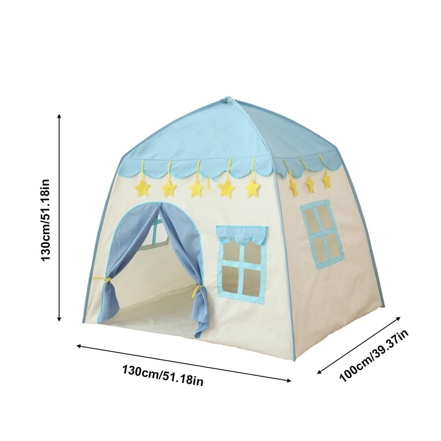 Darzheoy Cute Princess Tent for Girls, Princess Castle Play Tent Playhouse for Children Indoor and Outdoor Fun, 51"x 40" x 51 Blue