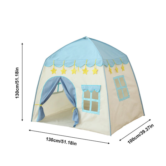 Darzheoy Cute Princess Tent for Girls, Princess Castle Play Tent Playhouse for Children Indoor and Outdoor Fun, 51"x 40" x 51 Blue