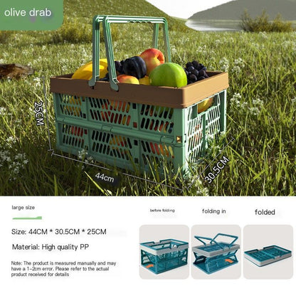 Folding picnic basket-Blue with Gray
