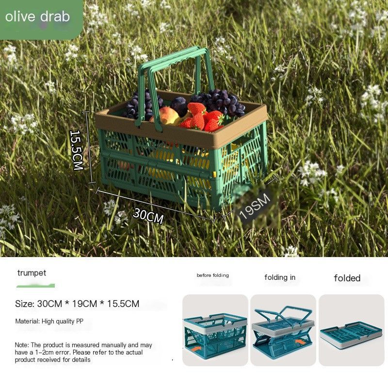 Folding picnic basket-Blue with Gray