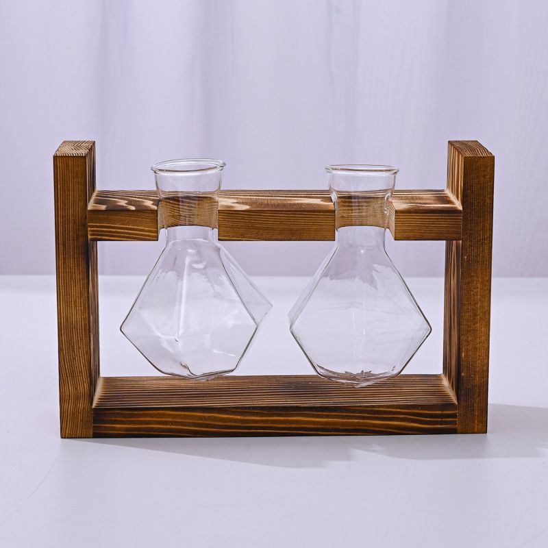 HydroponicSnap-OnWoodenStand-Heart-ShapedDoubleBottle