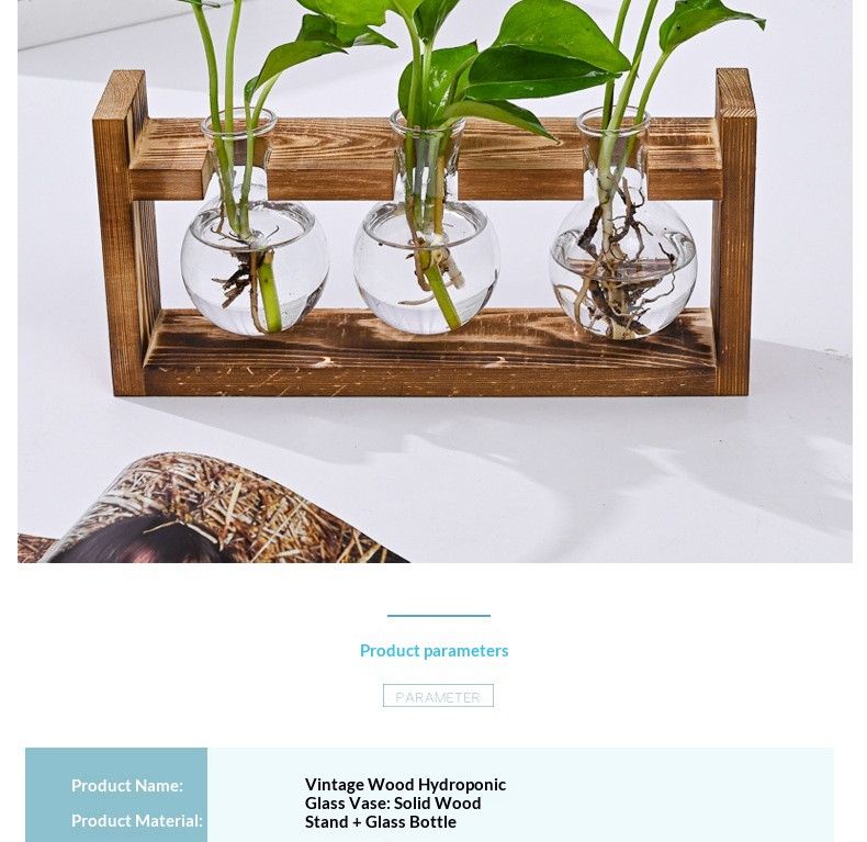 HydroponicWoodenFramewithSnap-On-Heart-ShapedSingleBottle