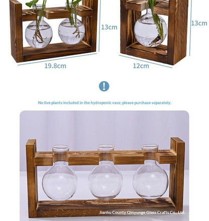HydroponicWoodenFramewithSnap-On-Heart-ShapedTripleBottle