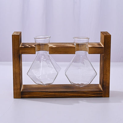 HydroponicWoodenFramewithSnap-On-SphericalDoubleBottle