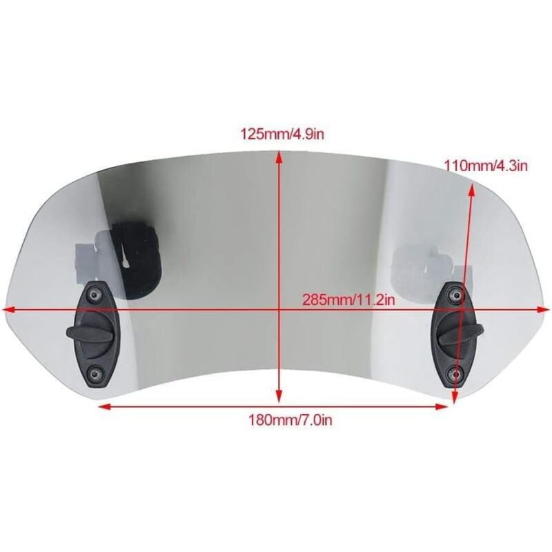Motorcycle Windshield Adjustable Clip-On Windshield