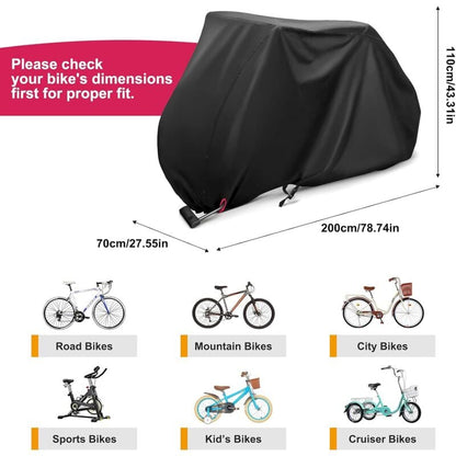 Waterproof 210D Oxford Bicycle Cover for 2 Bikes with Lock Holes