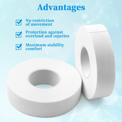 2-Roll Finger Tape - 0.6In x 32ft White Extra Strong Athletic Tape for Fingers, Hands,Feet,Toes - Sweat Resistant Protective Finger Tapes for Sports Climbing Football Volleyball & Basketball