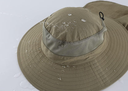 Outdoor UPF50+ Mesh Sun Hat with Neck Flap for Men Women