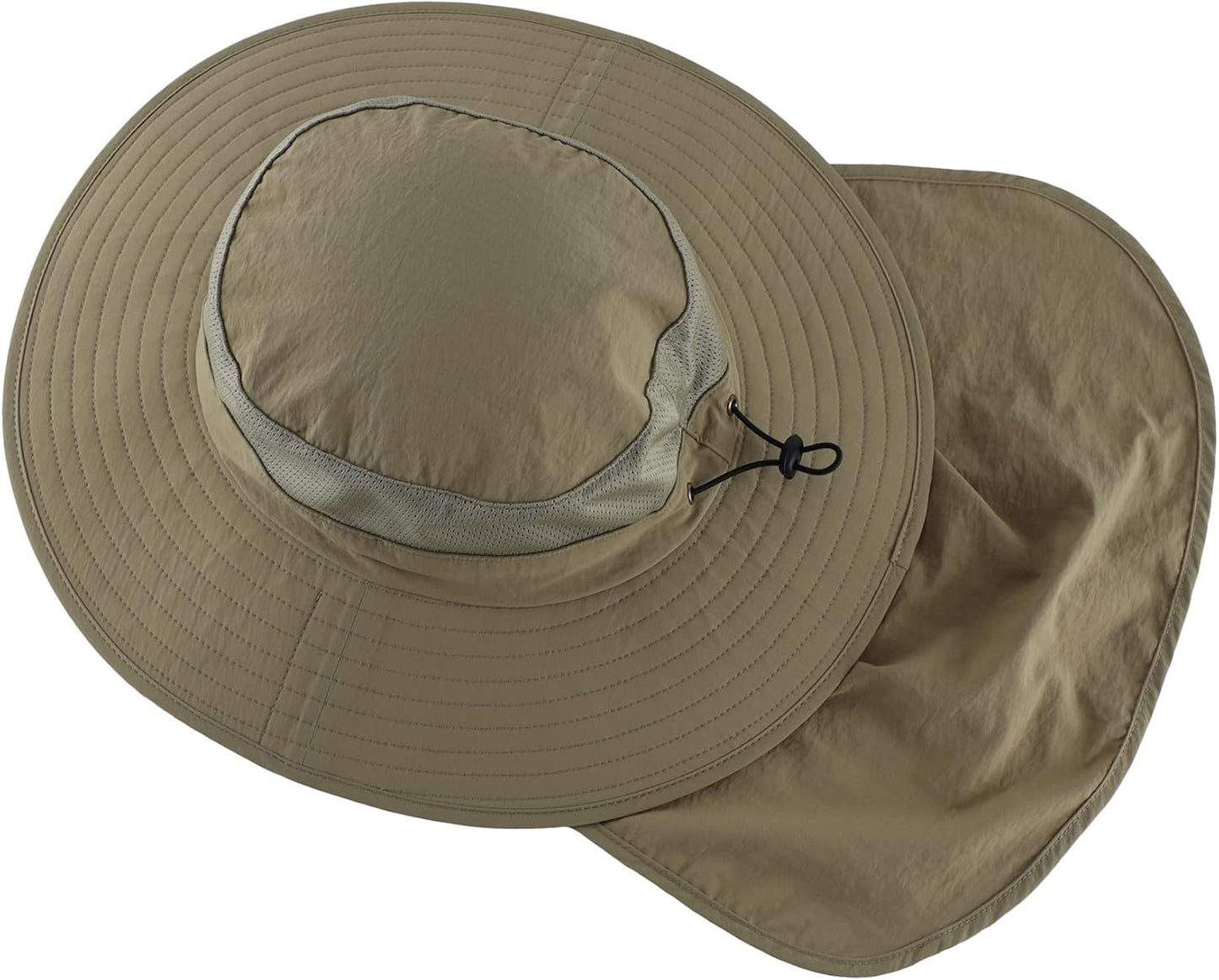 Outdoor UPF50+ Mesh Sun Hat with Neck Flap for Men Women