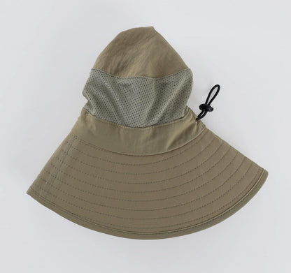 Outdoor UPF50+ Mesh Sun Hat with Neck Flap for Men Women