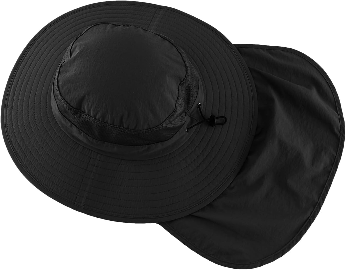 Outdoor UPF50+ Mesh Sun Hat with Neck Flap for Men Women