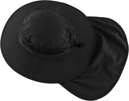 Outdoor UPF50+ Mesh Sun Hat with Neck Flap for Men Women