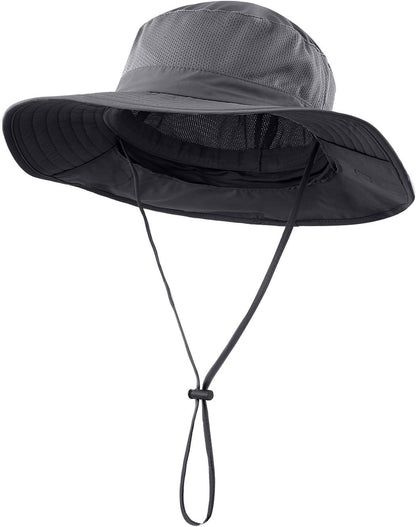 Outdoor UPF50+ Mesh Sun Hat with Neck Flap for Men Women