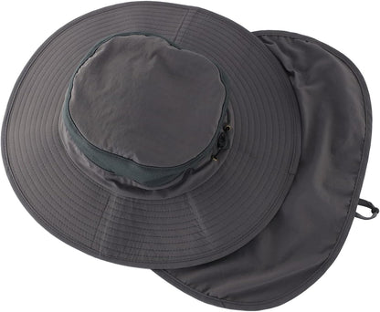 Outdoor UPF50+ Mesh Sun Hat with Neck Flap for Men Women