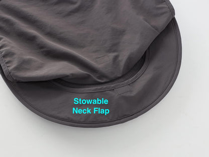 Outdoor UPF50+ Mesh Sun Hat with Neck Flap for Men Women