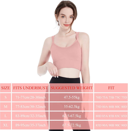 3 Pcs Strappy Sports Bras for Women Crisscross for Yoga Running Support Yoga Bra Padded Workout Bras