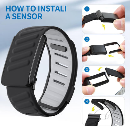Comfort Durable Silicone Wristband Compatible with WHOOP 4.0 Band, Soft Silicone Sports Loop Strap for Men & Women, with U Shapped Connector
