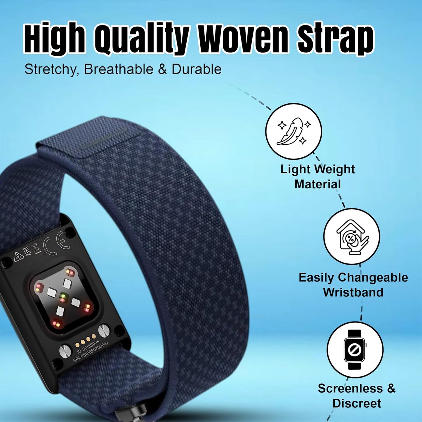 Breathable Nylon Replacement Watch Band Compatible with Polar Loop – Lightweight, Ideal for All Weather e Sport Strap with Adjtable Hook & Loop Closure