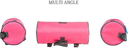Waterproof Bicycle Handlebar Bag with Transparent Pouch and Adjustable Strap High-Capacity Cycling Front Pack #2 Pink